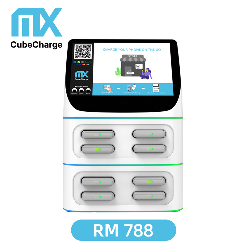 8-port vertical electronic screen mobile phone charging station