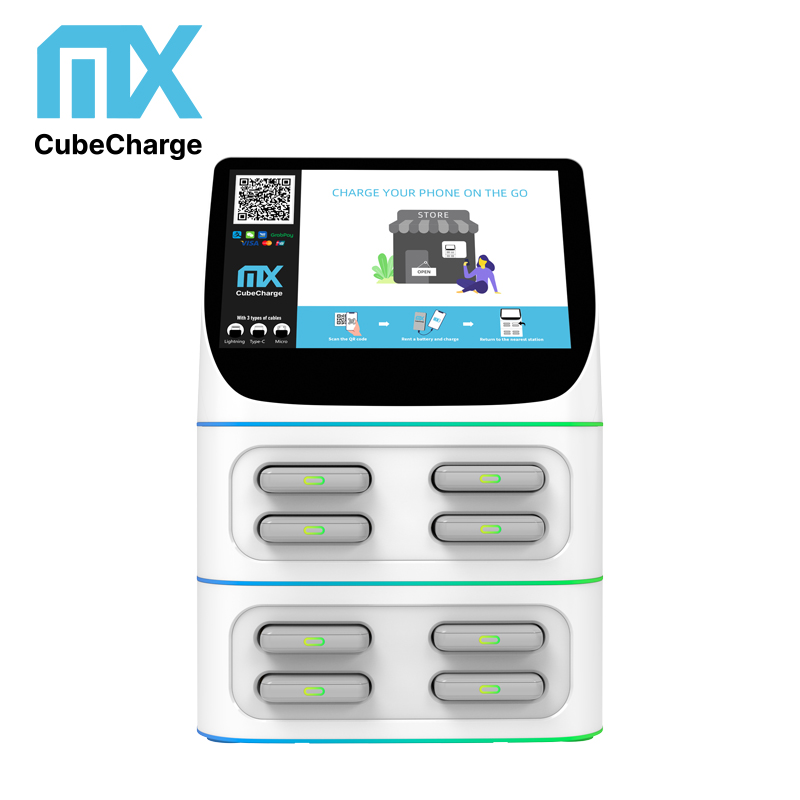 8-port vertical electronic screen mobile phone charging station